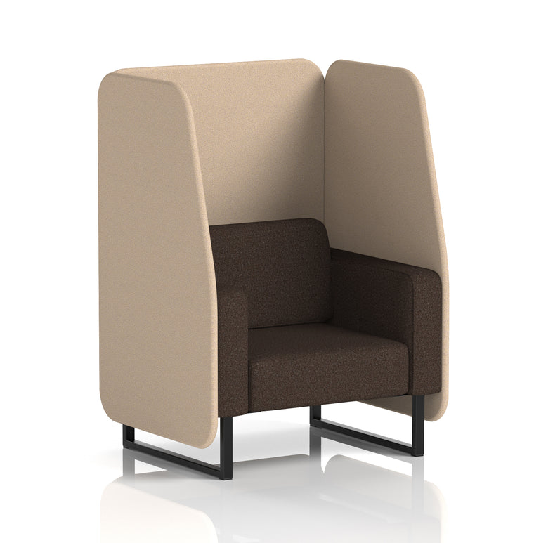 Brixworth Open Office Booth Pod, 1–3 Seater, Multiple Two-Tone Colour Options, Black or White Frame, Plywood & Fabric, Self-Assembly, 10yr Frame/5yr Fabric Warranty