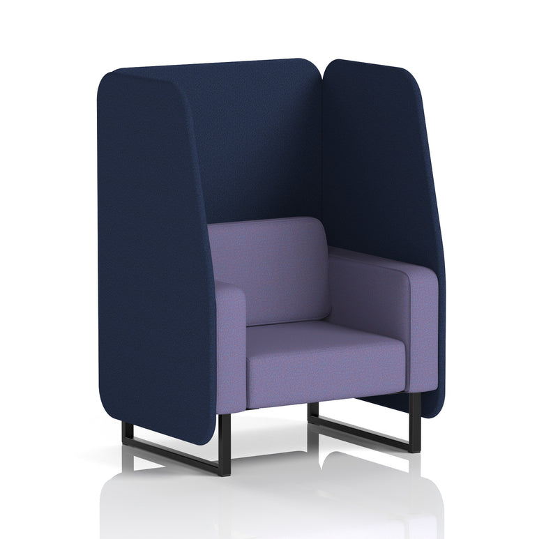Brixworth Open Office Booth Pod, 1–3 Seater, Multiple Two-Tone Colour Options, Black or White Frame, Plywood & Fabric, Self-Assembly, 10yr Frame/5yr Fabric Warranty