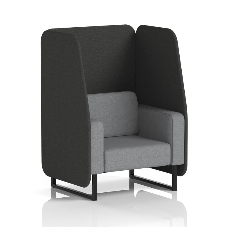 Brixworth Open Office Booth Pod, 1–3 Seater, Multiple Two-Tone Colour Options, Black or White Frame, Plywood & Fabric, Self-Assembly, 10yr Frame/5yr Fabric Warranty