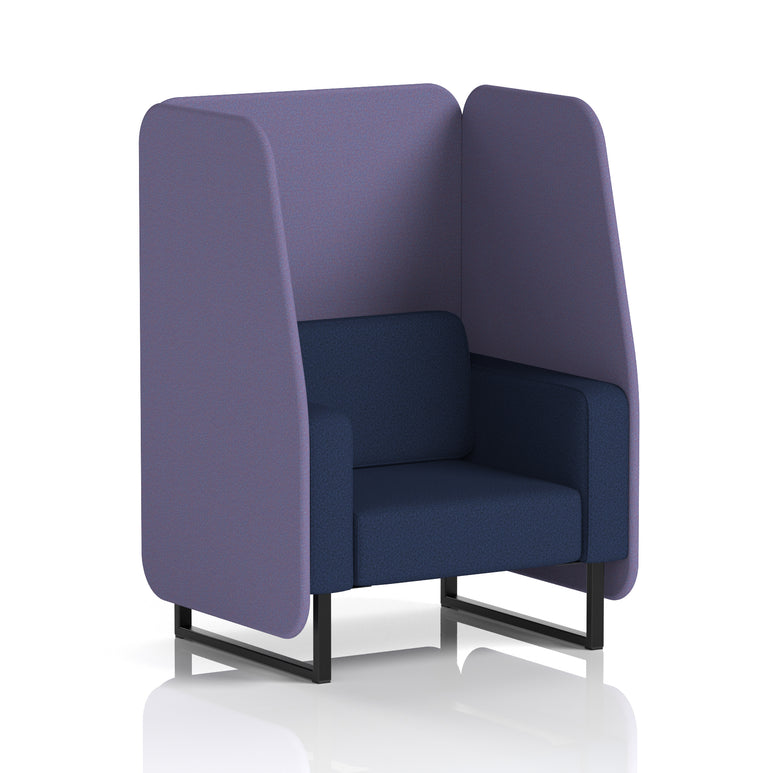 Brixworth Open Office Booth Pod, 1–3 Seater, Multiple Two-Tone Colour Options, Black or White Frame, Plywood & Fabric, Self-Assembly, 10yr Frame/5yr Fabric Warranty