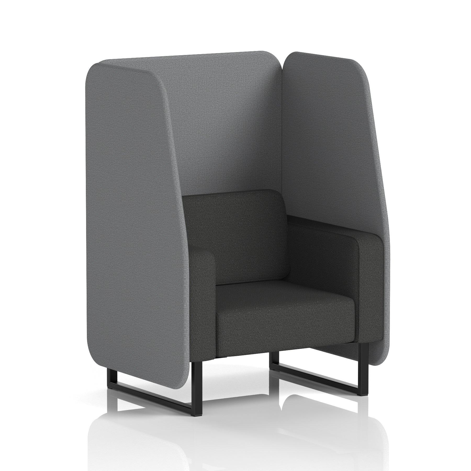 Brixworth Open Office Booth Pod, 1–3 Seater, Multiple Two-Tone Colour Options, Black or White Frame, Plywood & Fabric, Self-Assembly, 10yr Frame/5yr Fabric Warranty