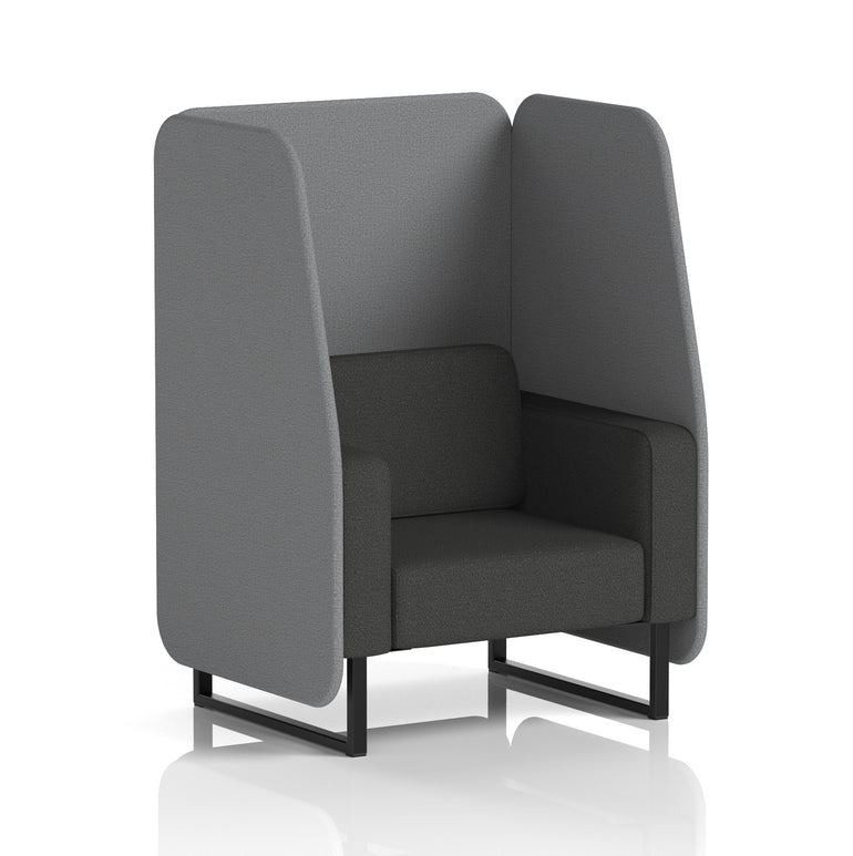 Brixworth Open Office Booth Pod, 1–3 Seater, Multiple Two-Tone Colour Options, Black or White Frame, Plywood & Fabric, Self-Assembly, 10yr Frame/5yr Fabric Warranty
