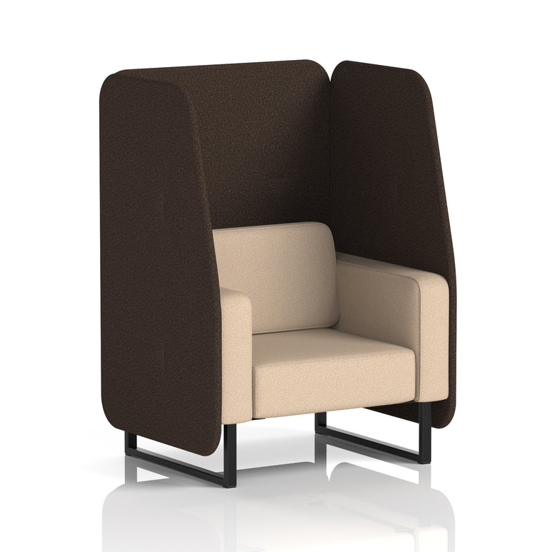 Brixworth Open Office Booth Pod, 1–3 Seater, Multiple Two-Tone Colour Options, Black or White Frame, Plywood & Fabric, Self-Assembly, 10yr Frame/5yr Fabric Warranty