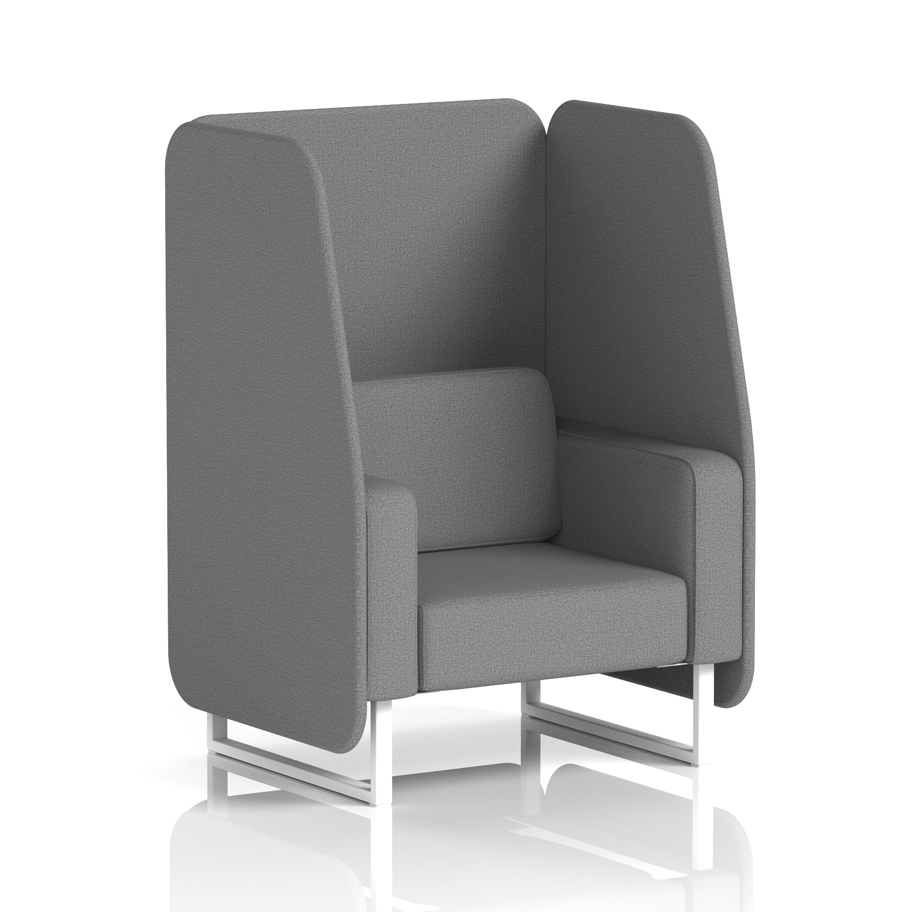 Brixworth Open Booth Single Tone – 1/2/3 Seater, Multiple Panel & Sofa Colours, Black or White Frame, Self-Assembly, Plywood & Fabric, 10yr Frame Warranty – Office Seating Pod