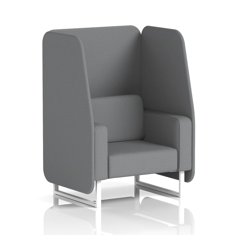 Brixworth Open Booth Single Tone – 1/2/3 Seater, Multiple Panel & Sofa Colours, Black or White Frame, Self-Assembly, Plywood & Fabric, 10yr Frame Warranty – Office Seating Pod