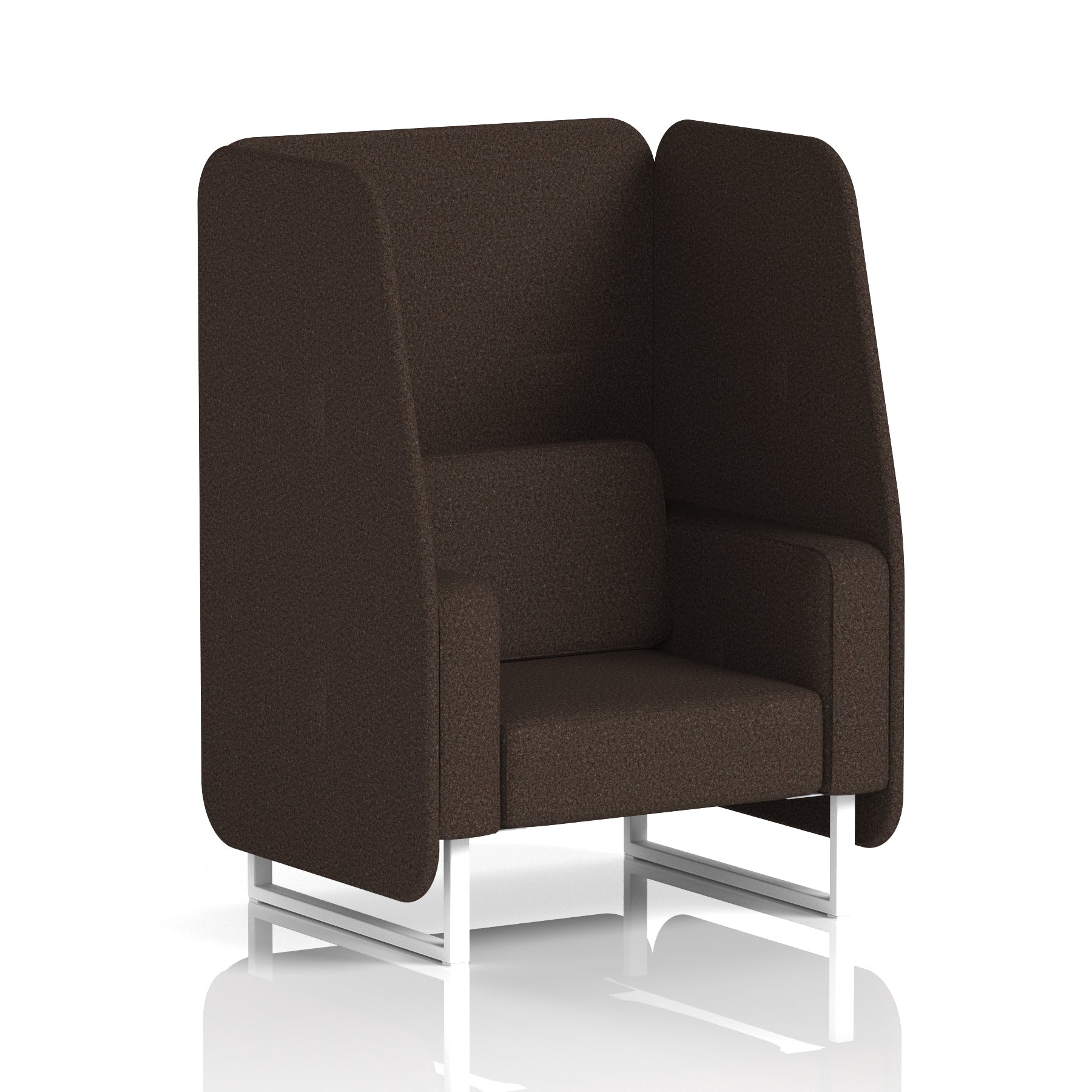 Brixworth Open Booth Single Tone – 1/2/3 Seater, Multiple Panel & Sofa Colours, Black or White Frame, Self-Assembly, Plywood & Fabric, 10yr Frame Warranty – Office Seating Pod