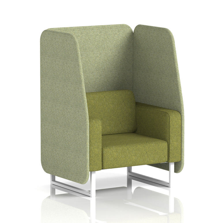 Brixworth Open Office Booth Pod, 1–3 Seater, Multiple Two-Tone Colour Options, Black or White Frame, Plywood & Fabric, Self-Assembly, 10yr Frame/5yr Fabric Warranty