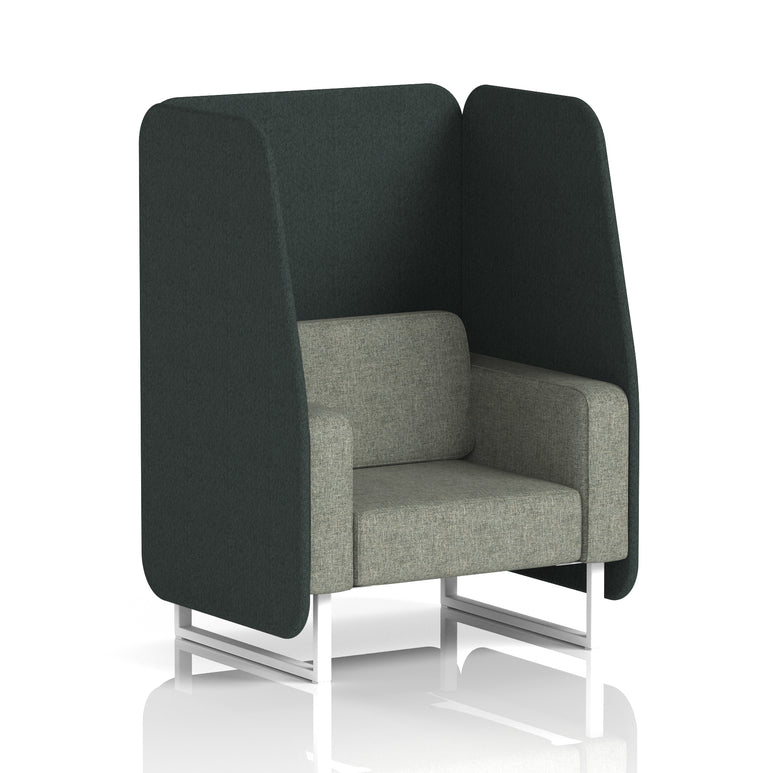 Brixworth Open Office Booth Pod, 1–3 Seater, Multiple Two-Tone Colour Options, Black or White Frame, Plywood & Fabric, Self-Assembly, 10yr Frame/5yr Fabric Warranty