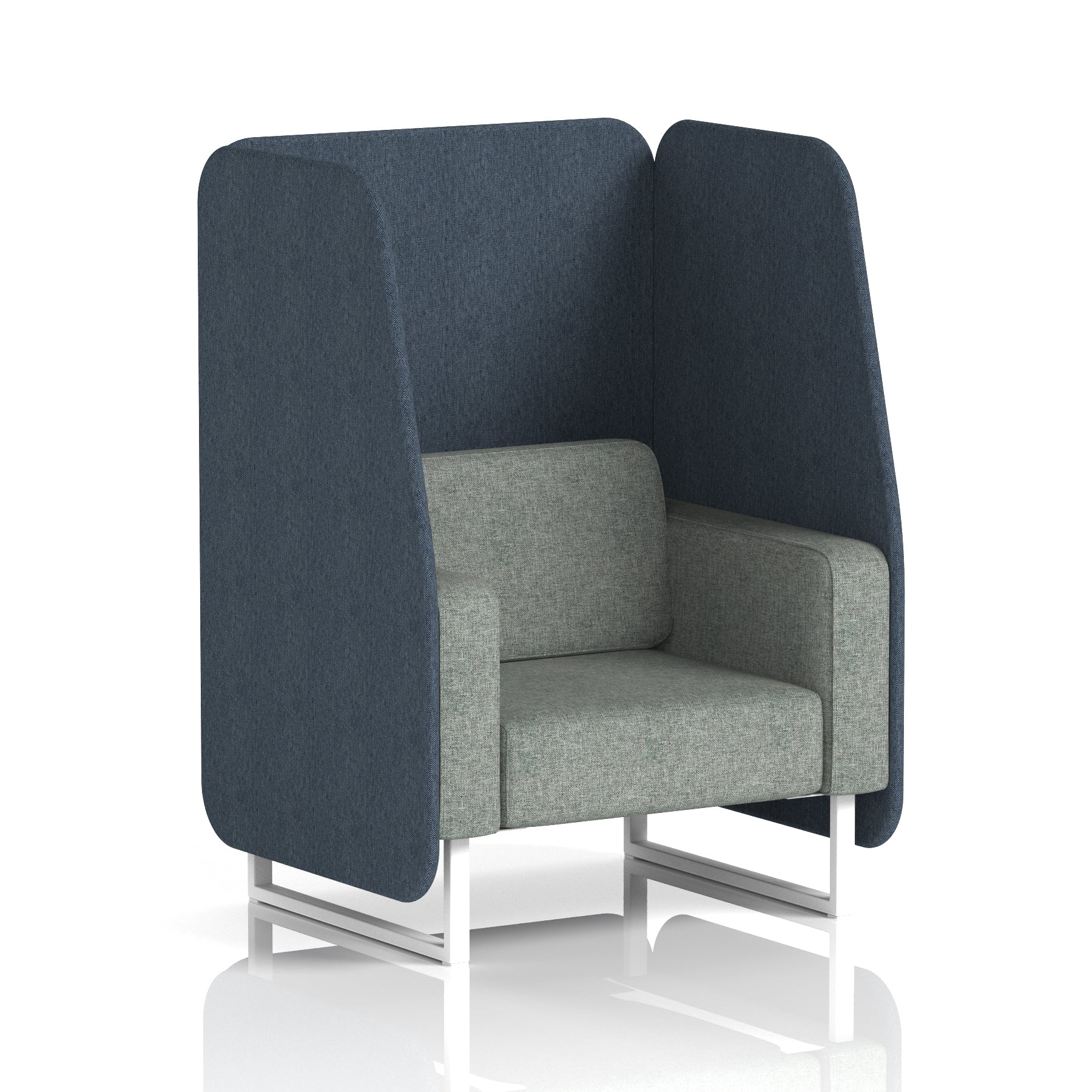 Brixworth Open Office Booth Pod, 1–3 Seater, Multiple Two-Tone Colour Options, Black or White Frame, Plywood & Fabric, Self-Assembly, 10yr Frame/5yr Fabric Warranty