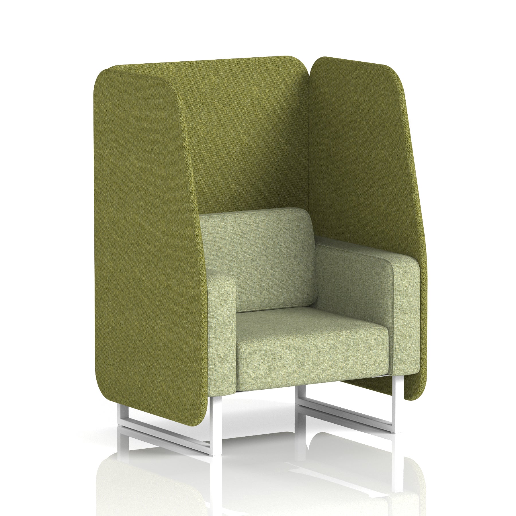 Brixworth Open Office Booth Pod, 1–3 Seater, Multiple Two-Tone Colour Options, Black or White Frame, Plywood & Fabric, Self-Assembly, 10yr Frame/5yr Fabric Warranty