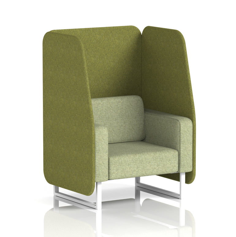 Brixworth Open Office Booth Pod, 1–3 Seater, Multiple Two-Tone Colour Options, Black or White Frame, Plywood & Fabric, Self-Assembly, 10yr Frame/5yr Fabric Warranty