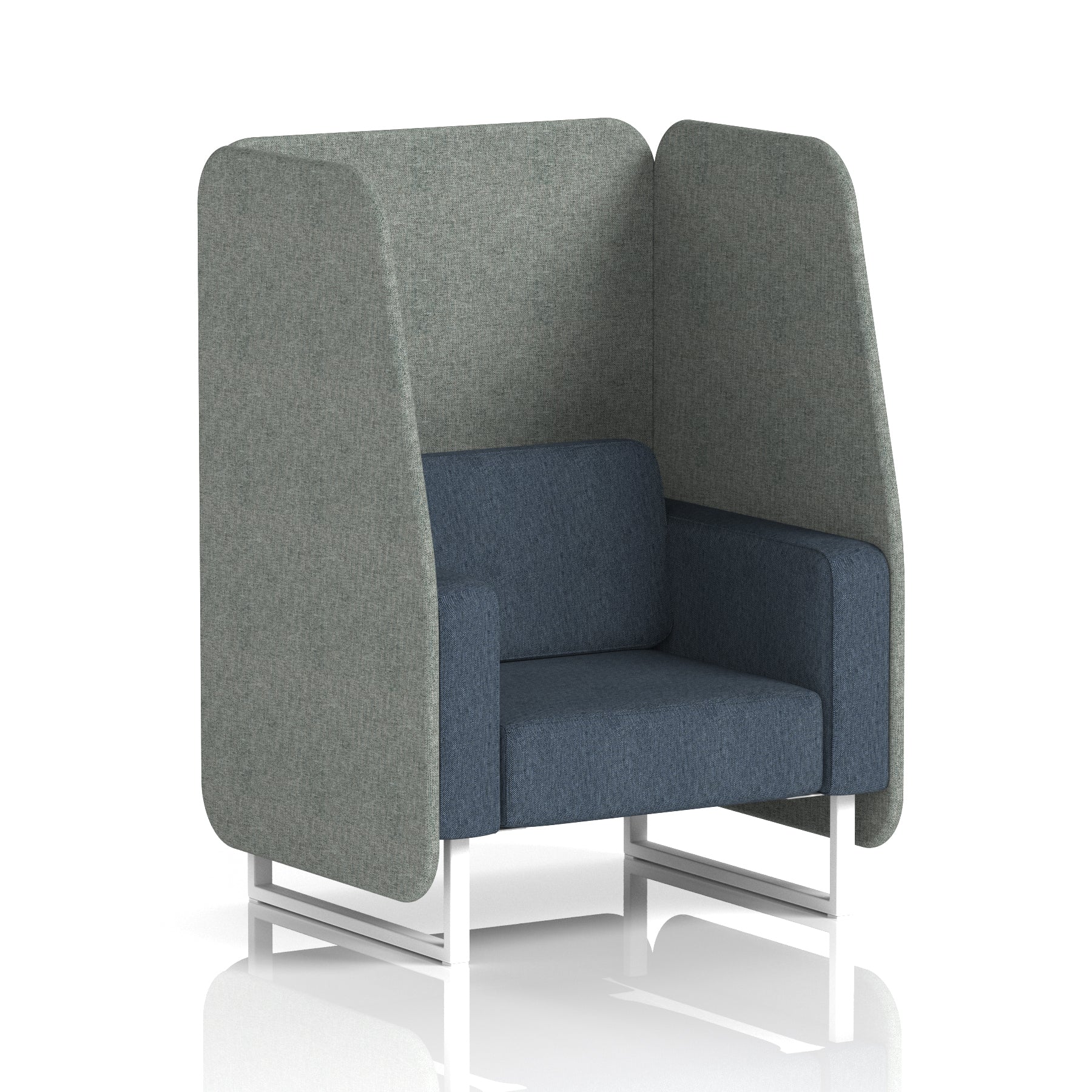Brixworth Open Office Booth Pod, 1–3 Seater, Multiple Two-Tone Colour Options, Black or White Frame, Plywood & Fabric, Self-Assembly, 10yr Frame/5yr Fabric Warranty