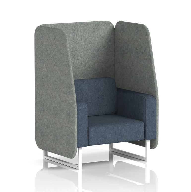 Brixworth Open Office Booth Pod, 1–3 Seater, Multiple Two-Tone Colour Options, Black or White Frame, Plywood & Fabric, Self-Assembly, 10yr Frame/5yr Fabric Warranty
