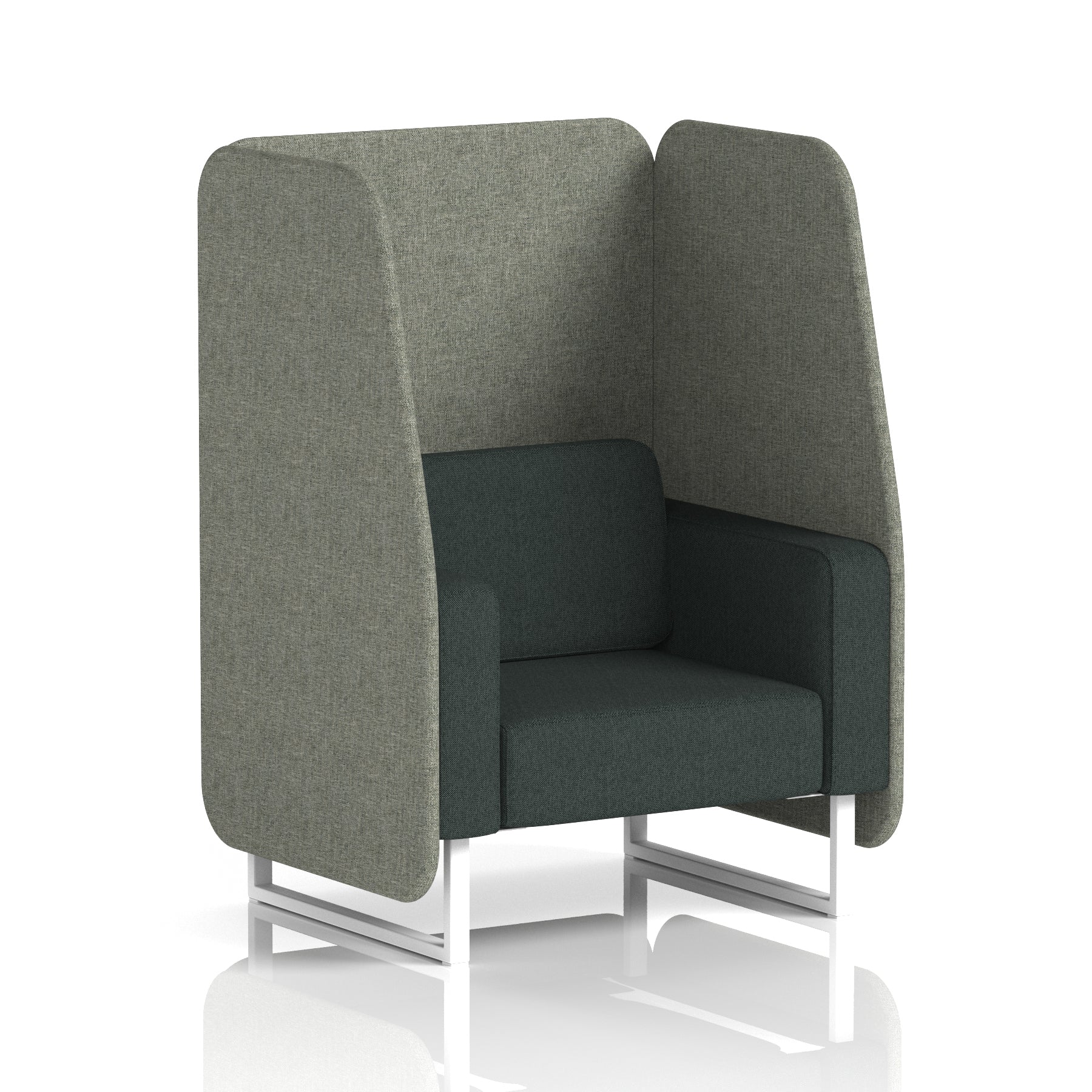 Brixworth Open Office Booth Pod, 1–3 Seater, Multiple Two-Tone Colour Options, Black or White Frame, Plywood & Fabric, Self-Assembly, 10yr Frame/5yr Fabric Warranty