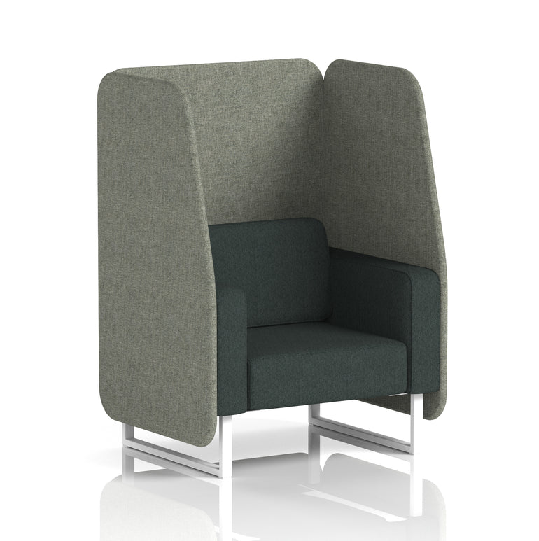 Brixworth Open Office Booth Pod, 1–3 Seater, Multiple Two-Tone Colour Options, Black or White Frame, Plywood & Fabric, Self-Assembly, 10yr Frame/5yr Fabric Warranty