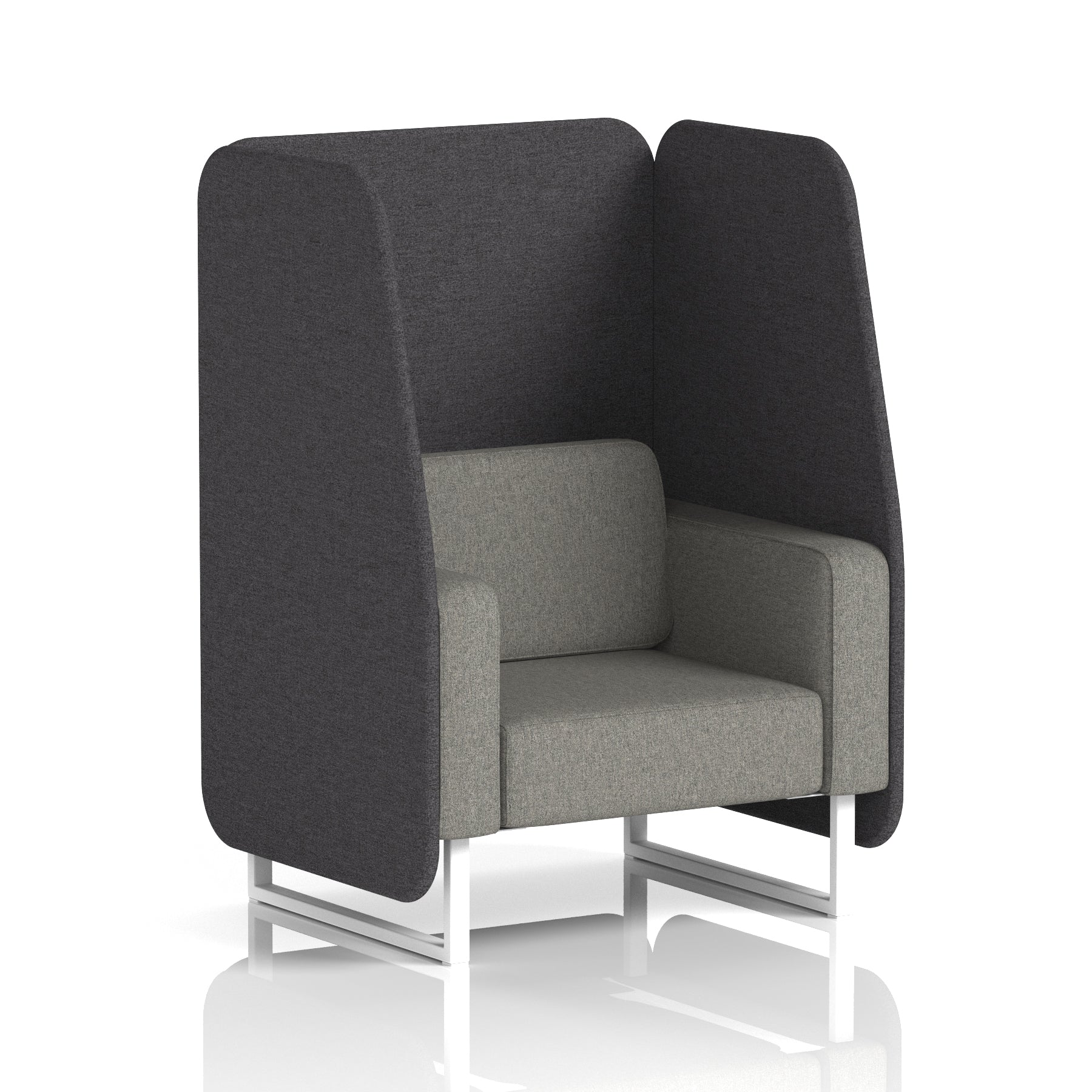 Brixworth Open Office Booth Pod, 1–3 Seater, Multiple Two-Tone Colour Options, Black or White Frame, Plywood & Fabric, Self-Assembly, 10yr Frame/5yr Fabric Warranty