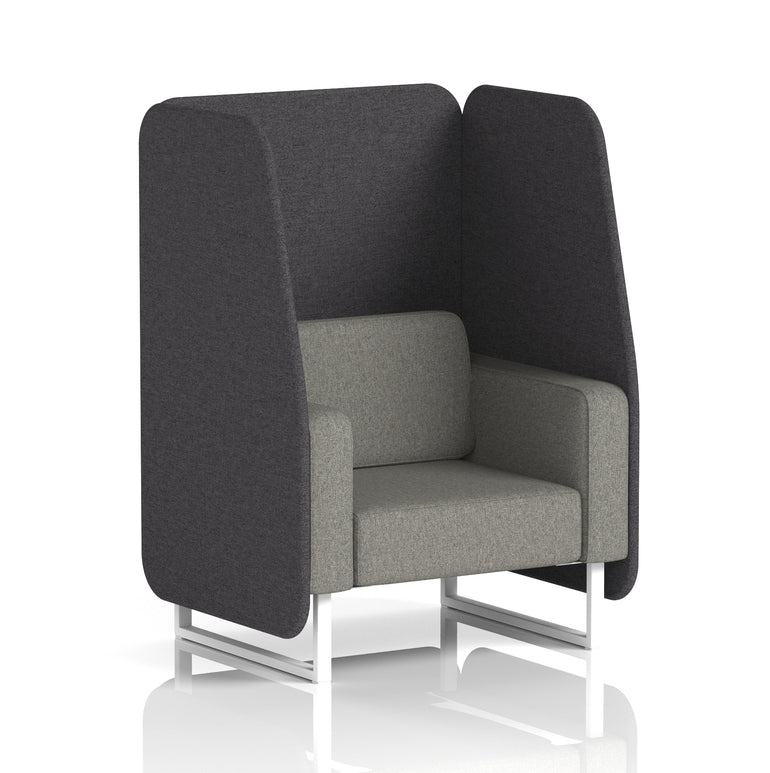 Brixworth Open Office Booth Pod, 1–3 Seater, Multiple Two-Tone Colour Options, Black or White Frame, Plywood & Fabric, Self-Assembly, 10yr Frame/5yr Fabric Warranty