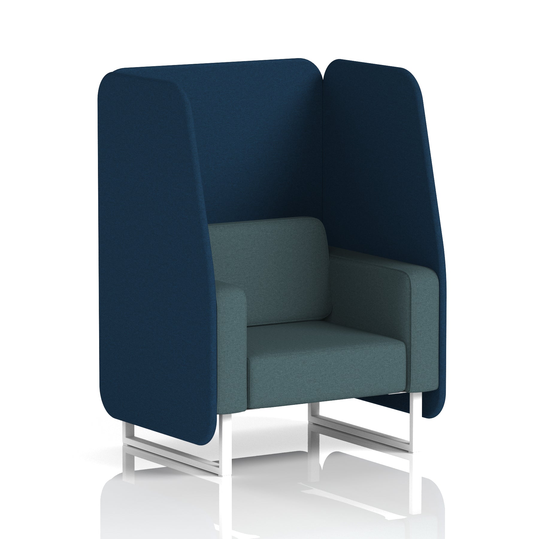 Brixworth Open Office Booth Pod, 1–3 Seater, Multiple Two-Tone Colour Options, Black or White Frame, Plywood & Fabric, Self-Assembly, 10yr Frame/5yr Fabric Warranty