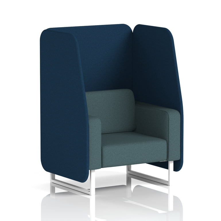 Brixworth Open Office Booth Pod, 1–3 Seater, Multiple Two-Tone Colour Options, Black or White Frame, Plywood & Fabric, Self-Assembly, 10yr Frame/5yr Fabric Warranty