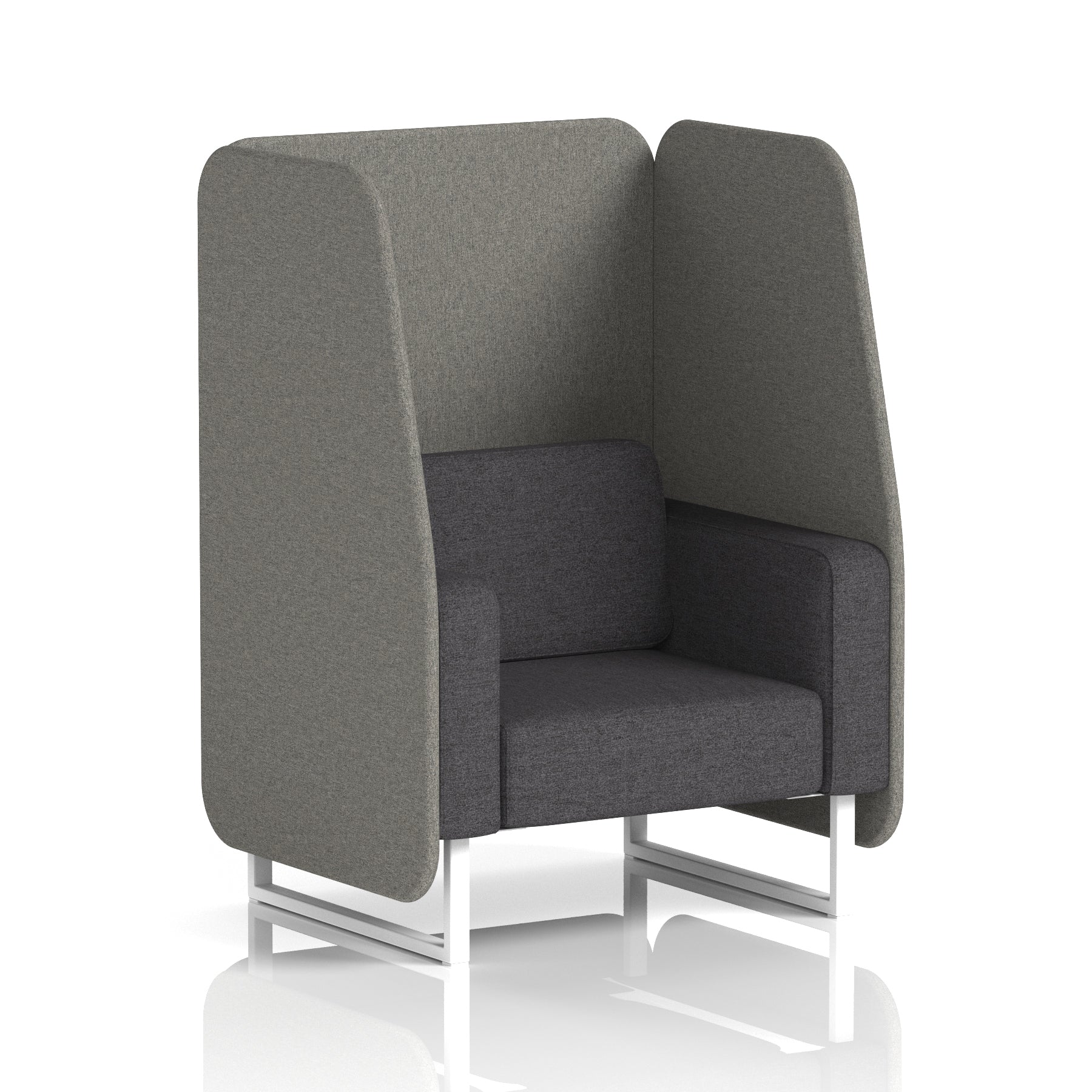 Brixworth Open Office Booth Pod, 1–3 Seater, Multiple Two-Tone Colour Options, Black or White Frame, Plywood & Fabric, Self-Assembly, 10yr Frame/5yr Fabric Warranty