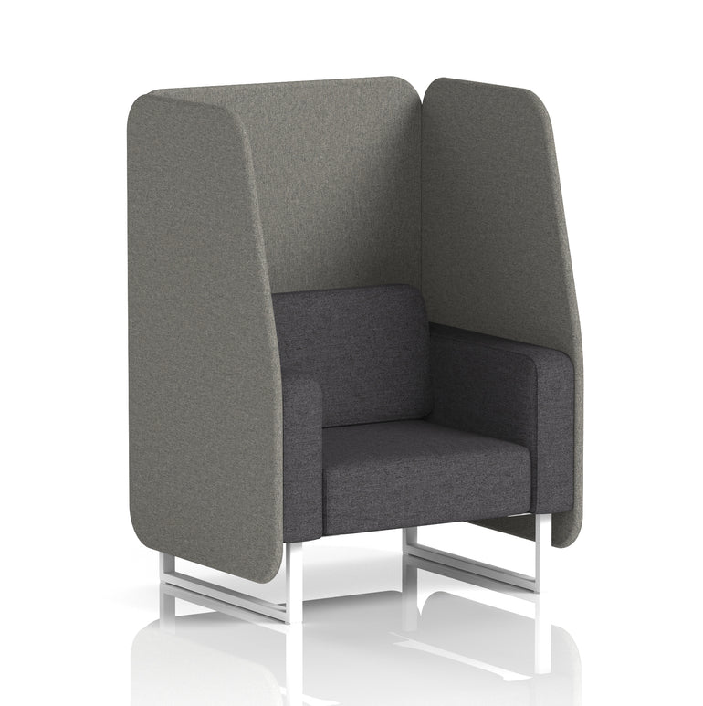Brixworth Open Office Booth Pod, 1–3 Seater, Multiple Two-Tone Colour Options, Black or White Frame, Plywood & Fabric, Self-Assembly, 10yr Frame/5yr Fabric Warranty