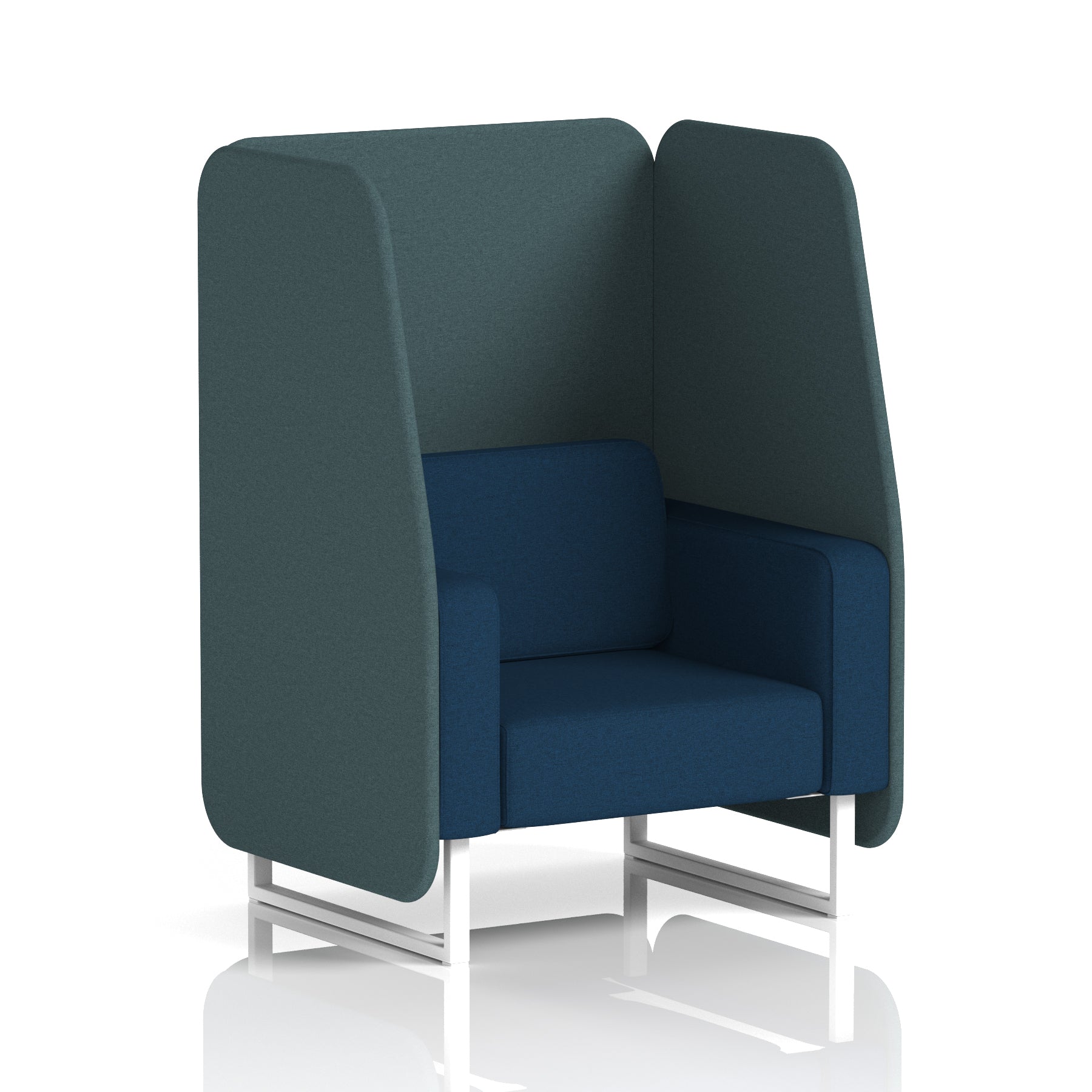 Brixworth Open Office Booth Pod, 1–3 Seater, Multiple Two-Tone Colour Options, Black or White Frame, Plywood & Fabric, Self-Assembly, 10yr Frame/5yr Fabric Warranty