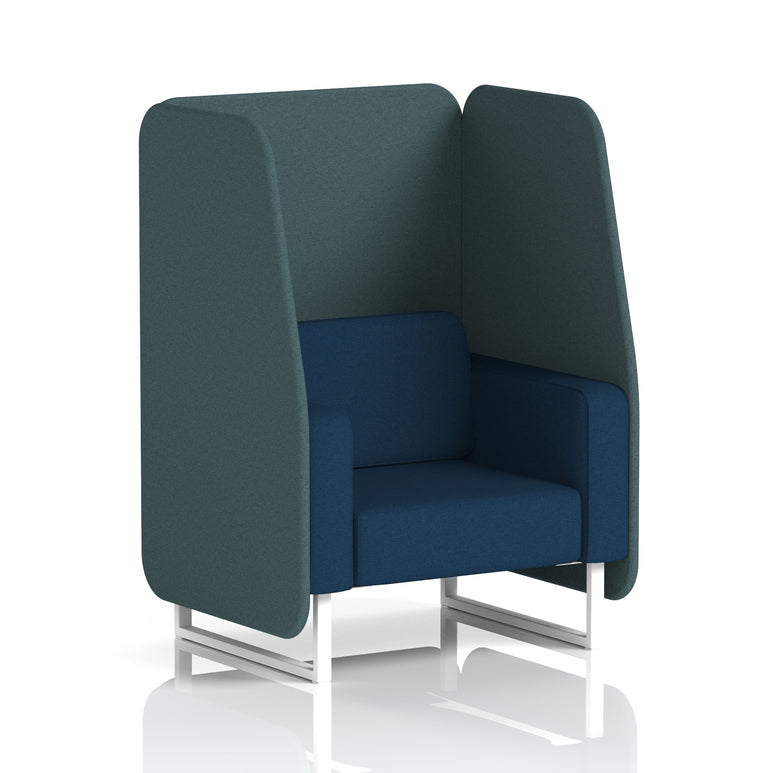 Brixworth Open Office Booth Pod, 1–3 Seater, Multiple Two-Tone Colour Options, Black or White Frame, Plywood & Fabric, Self-Assembly, 10yr Frame/5yr Fabric Warranty