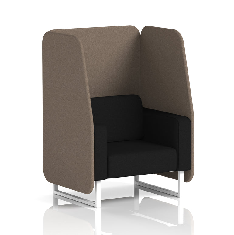 Brixworth Open Office Booth Pod, 1–3 Seater, Multiple Two-Tone Colour Options, Black or White Frame, Plywood & Fabric, Self-Assembly, 10yr Frame/5yr Fabric Warranty