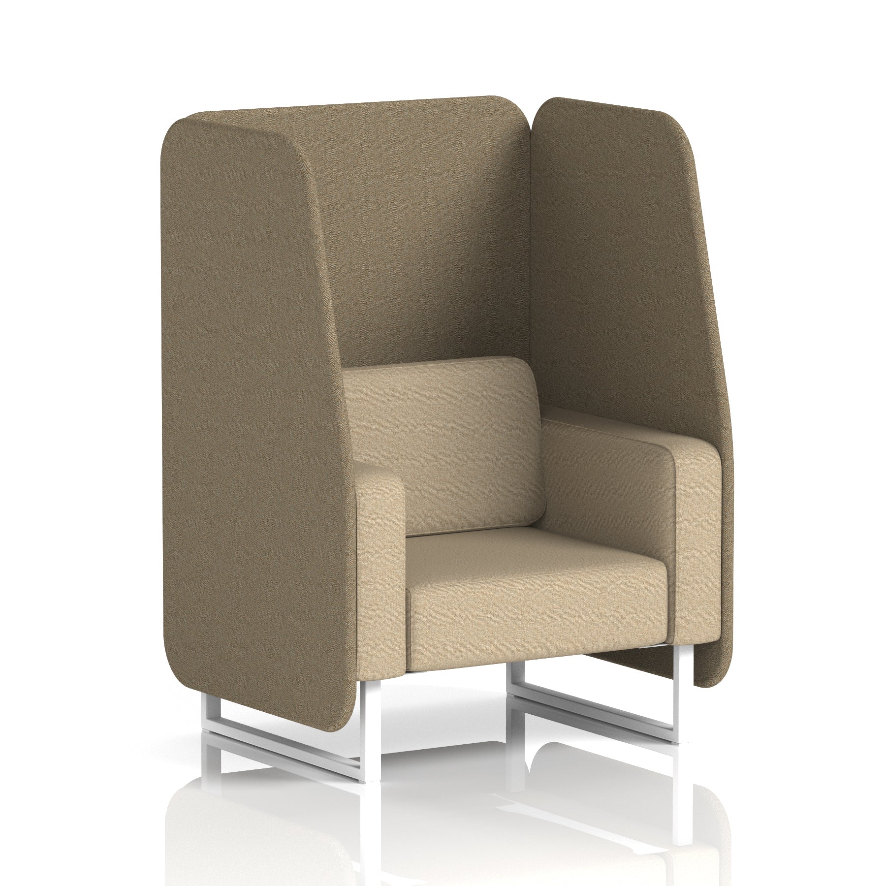 Brixworth Open Office Booth Pod, 1–3 Seater, Multiple Two-Tone Colour Options, Black or White Frame, Plywood & Fabric, Self-Assembly, 10yr Frame/5yr Fabric Warranty