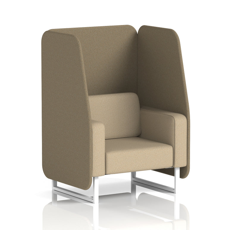 Brixworth Open Office Booth Pod, 1–3 Seater, Multiple Two-Tone Colour Options, Black or White Frame, Plywood & Fabric, Self-Assembly, 10yr Frame/5yr Fabric Warranty