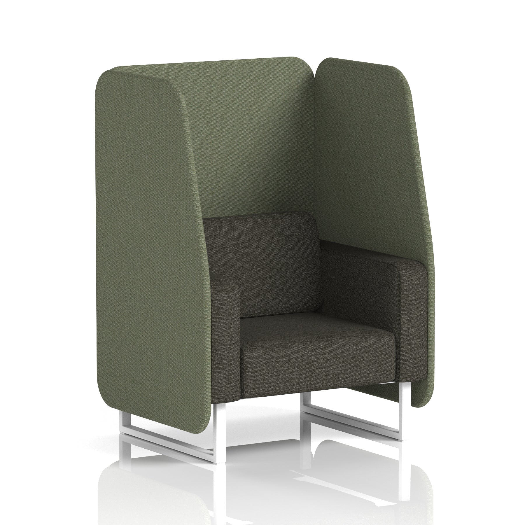 Brixworth Open Office Booth Pod, 1–3 Seater, Multiple Two-Tone Colour Options, Black or White Frame, Plywood & Fabric, Self-Assembly, 10yr Frame/5yr Fabric Warranty