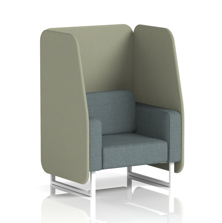 Brixworth Open Office Booth Pod, 1–3 Seater, Multiple Two-Tone Colour Options, Black or White Frame, Plywood & Fabric, Self-Assembly, 10yr Frame/5yr Fabric Warranty