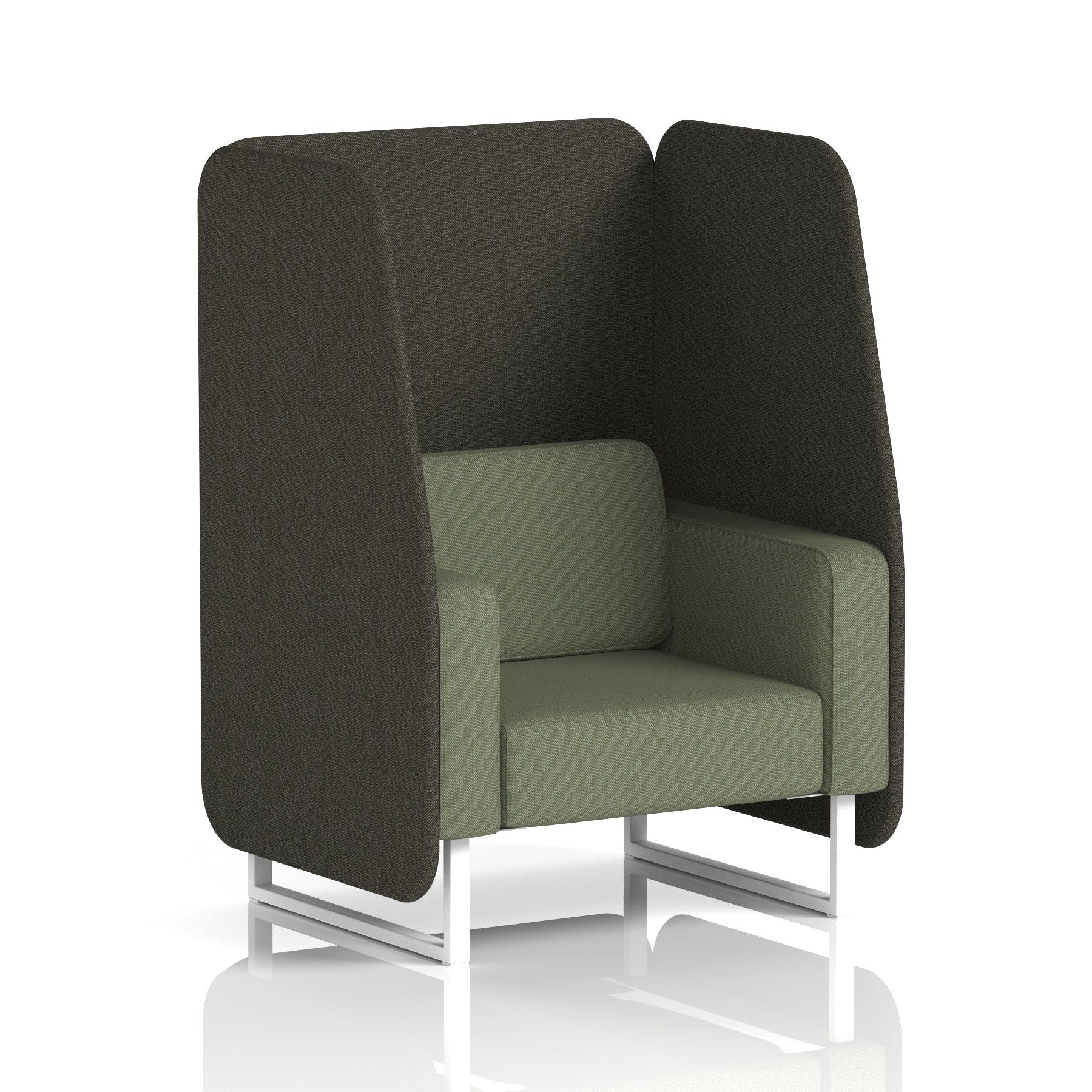 Brixworth Open Office Booth Pod, 1–3 Seater, Multiple Two-Tone Colour Options, Black or White Frame, Plywood & Fabric, Self-Assembly, 10yr Frame/5yr Fabric Warranty
