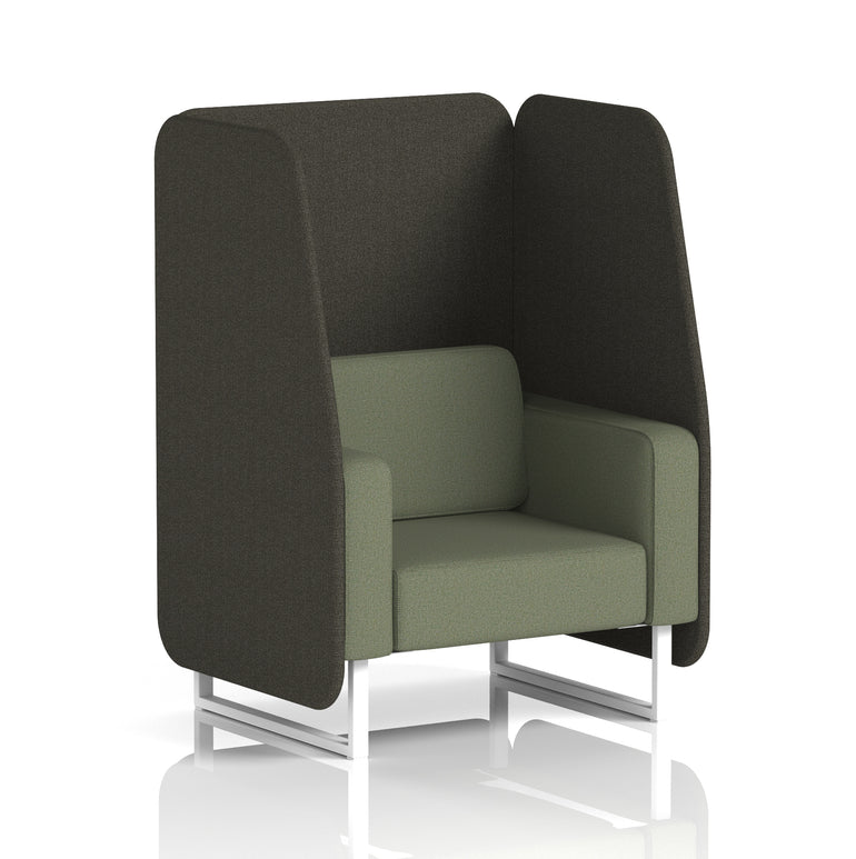 Brixworth Open Office Booth Pod, 1–3 Seater, Multiple Two-Tone Colour Options, Black or White Frame, Plywood & Fabric, Self-Assembly, 10yr Frame/5yr Fabric Warranty