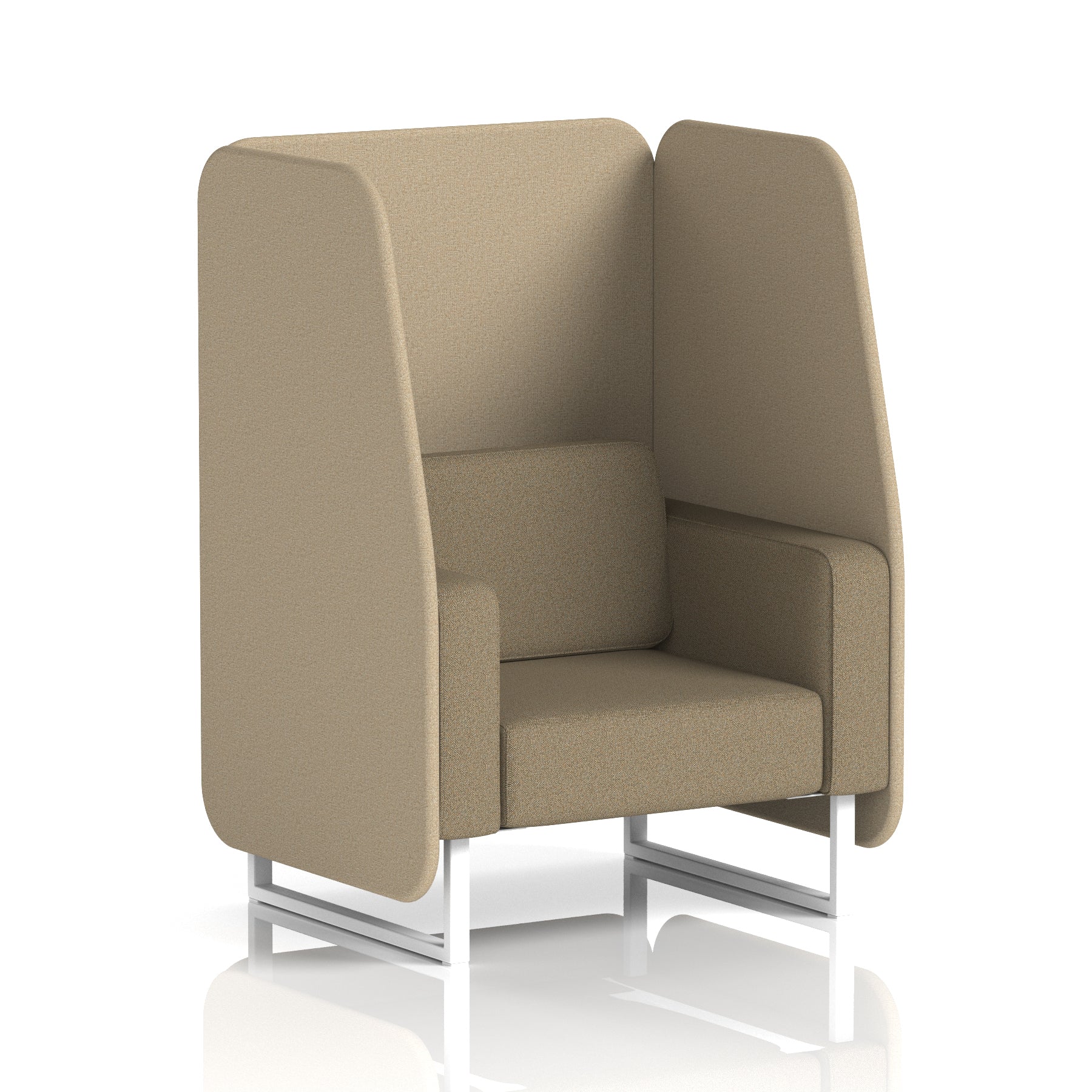 Brixworth Open Office Booth Pod, 1–3 Seater, Multiple Two-Tone Colour Options, Black or White Frame, Plywood & Fabric, Self-Assembly, 10yr Frame/5yr Fabric Warranty
