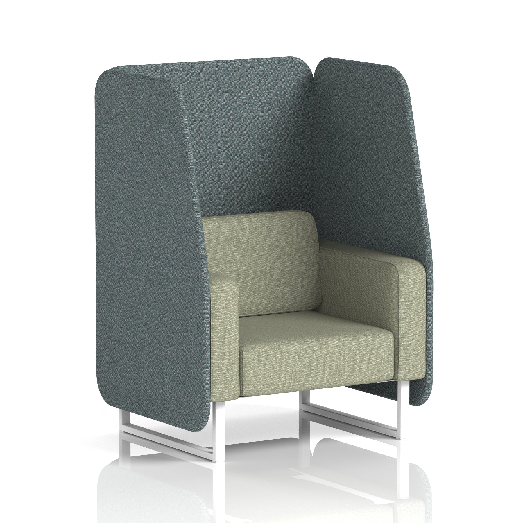 Brixworth Open Office Booth Pod, 1–3 Seater, Multiple Two-Tone Colour Options, Black or White Frame, Plywood & Fabric, Self-Assembly, 10yr Frame/5yr Fabric Warranty