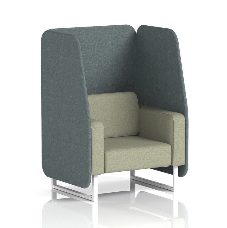 Brixworth Open Office Booth Pod, 1–3 Seater, Multiple Two-Tone Colour Options, Black or White Frame, Plywood & Fabric, Self-Assembly, 10yr Frame/5yr Fabric Warranty