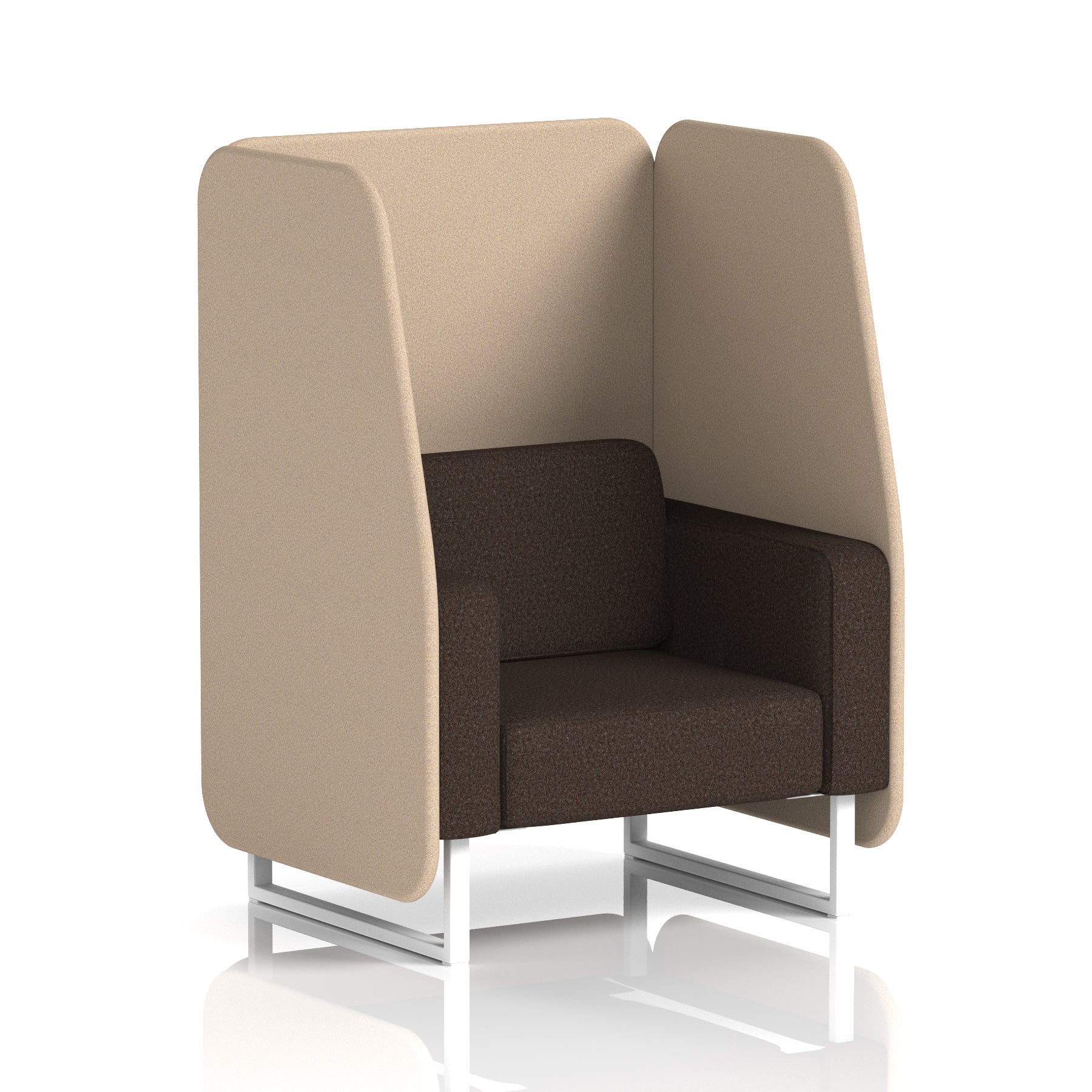 Brixworth Open Office Booth Pod, 1–3 Seater, Multiple Two-Tone Colour Options, Black or White Frame, Plywood & Fabric, Self-Assembly, 10yr Frame/5yr Fabric Warranty