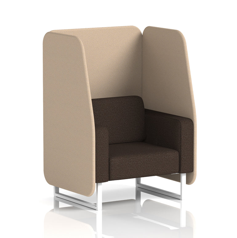 Brixworth Open Office Booth Pod, 1–3 Seater, Multiple Two-Tone Colour Options, Black or White Frame, Plywood & Fabric, Self-Assembly, 10yr Frame/5yr Fabric Warranty