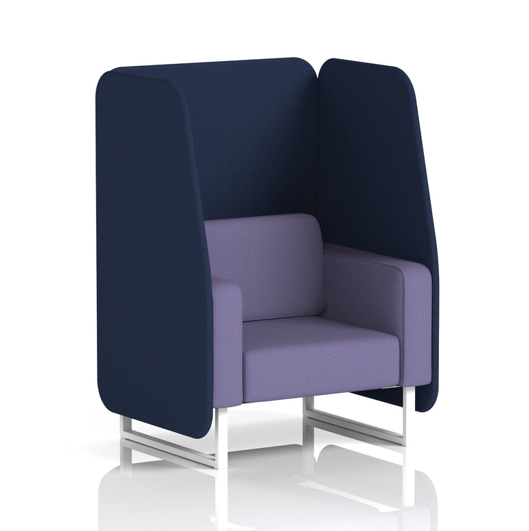 Brixworth Open Office Booth Pod, 1–3 Seater, Multiple Two-Tone Colour Options, Black or White Frame, Plywood & Fabric, Self-Assembly, 10yr Frame/5yr Fabric Warranty