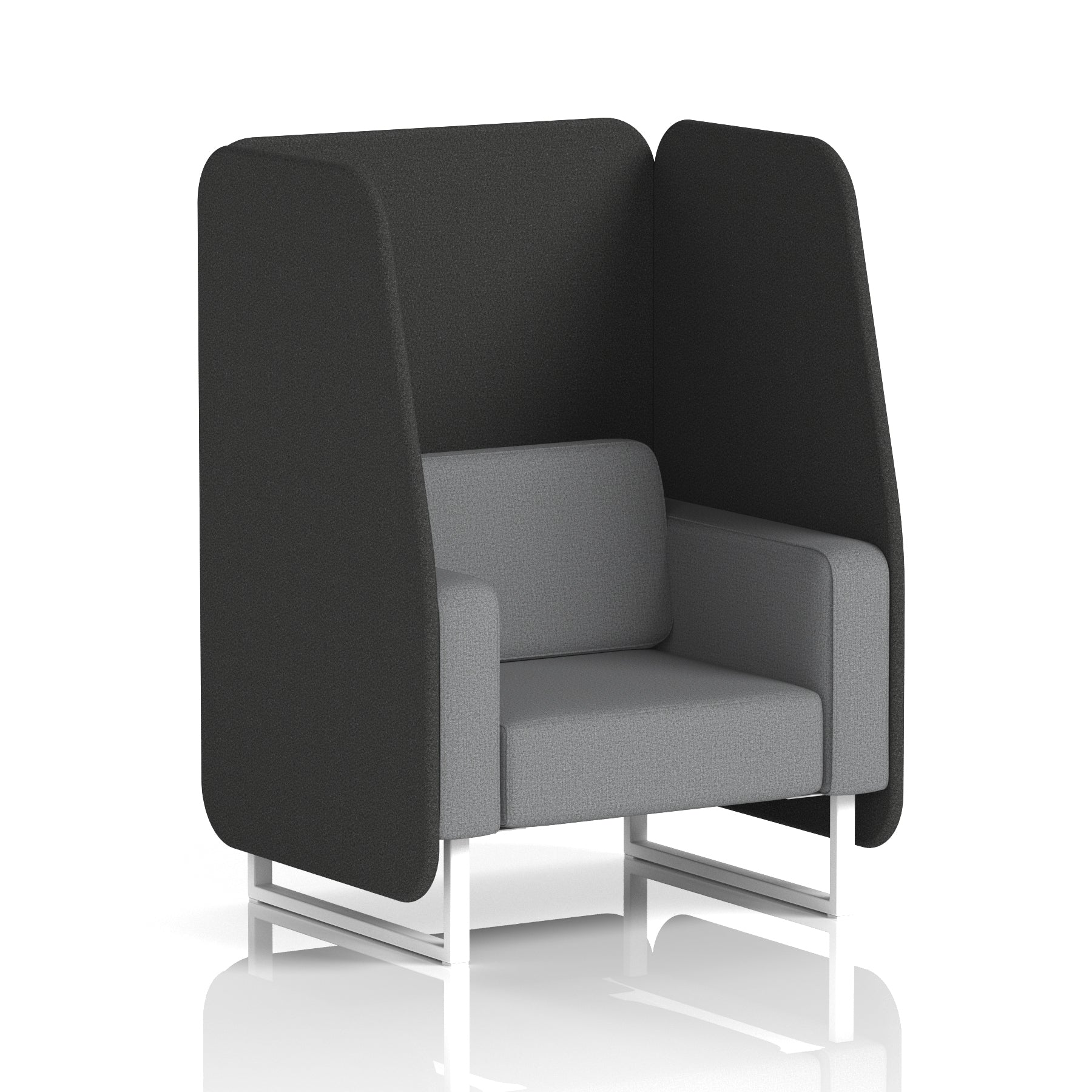 Brixworth Open Office Booth Pod, 1–3 Seater, Multiple Two-Tone Colour Options, Black or White Frame, Plywood & Fabric, Self-Assembly, 10yr Frame/5yr Fabric Warranty