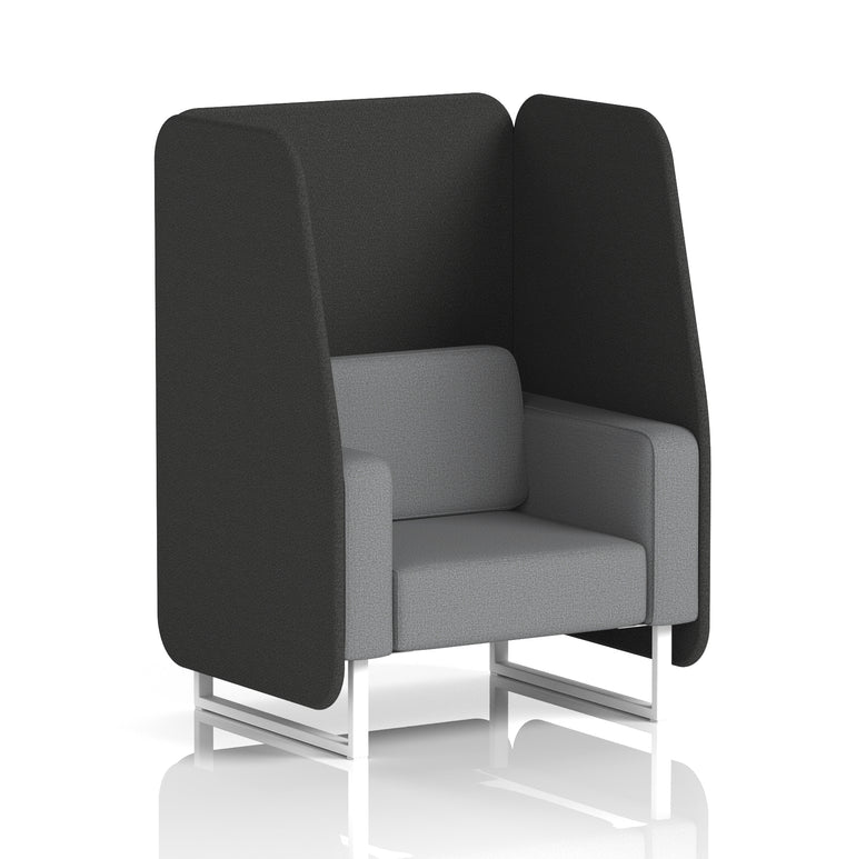 Brixworth Open Office Booth Pod, 1–3 Seater, Multiple Two-Tone Colour Options, Black or White Frame, Plywood & Fabric, Self-Assembly, 10yr Frame/5yr Fabric Warranty