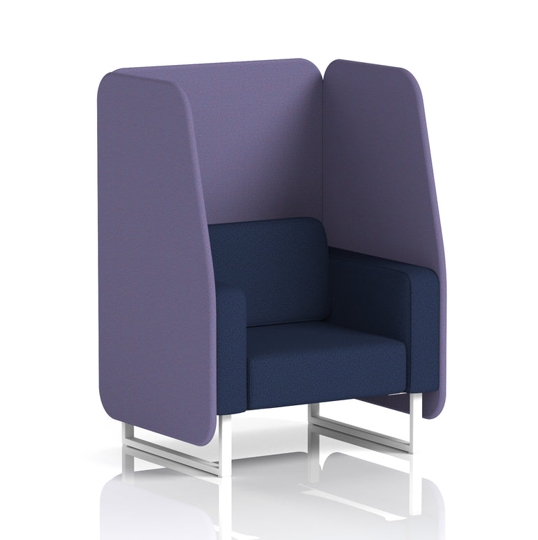 Brixworth Open Office Booth Pod, 1–3 Seater, Multiple Two-Tone Colour Options, Black or White Frame, Plywood & Fabric, Self-Assembly, 10yr Frame/5yr Fabric Warranty
