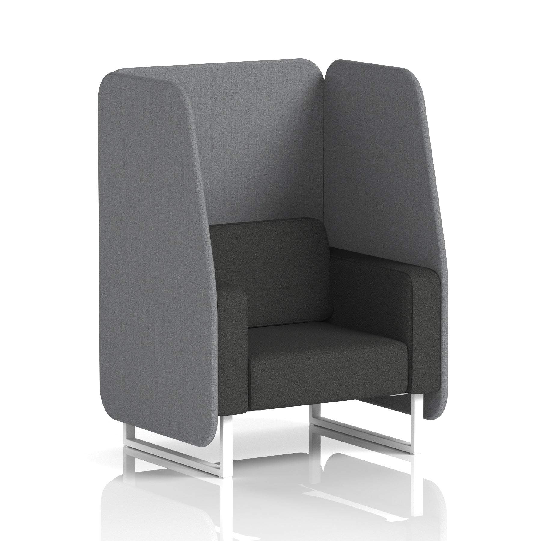 Brixworth Open Office Booth Pod, 1–3 Seater, Multiple Two-Tone Colour Options, Black or White Frame, Plywood & Fabric, Self-Assembly, 10yr Frame/5yr Fabric Warranty