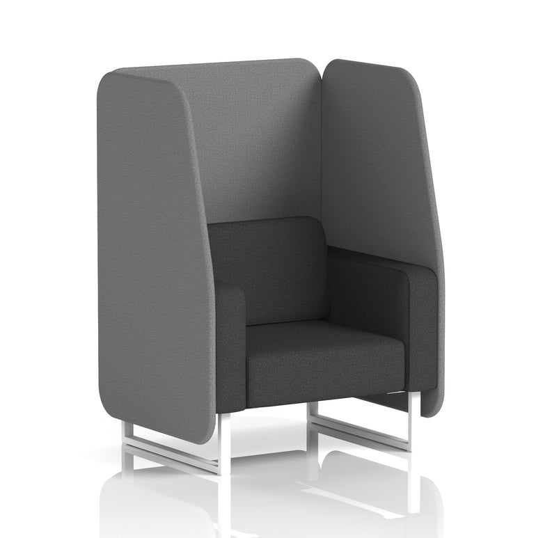 Brixworth Open Office Booth Pod, 1–3 Seater, Multiple Two-Tone Colour Options, Black or White Frame, Plywood & Fabric, Self-Assembly, 10yr Frame/5yr Fabric Warranty