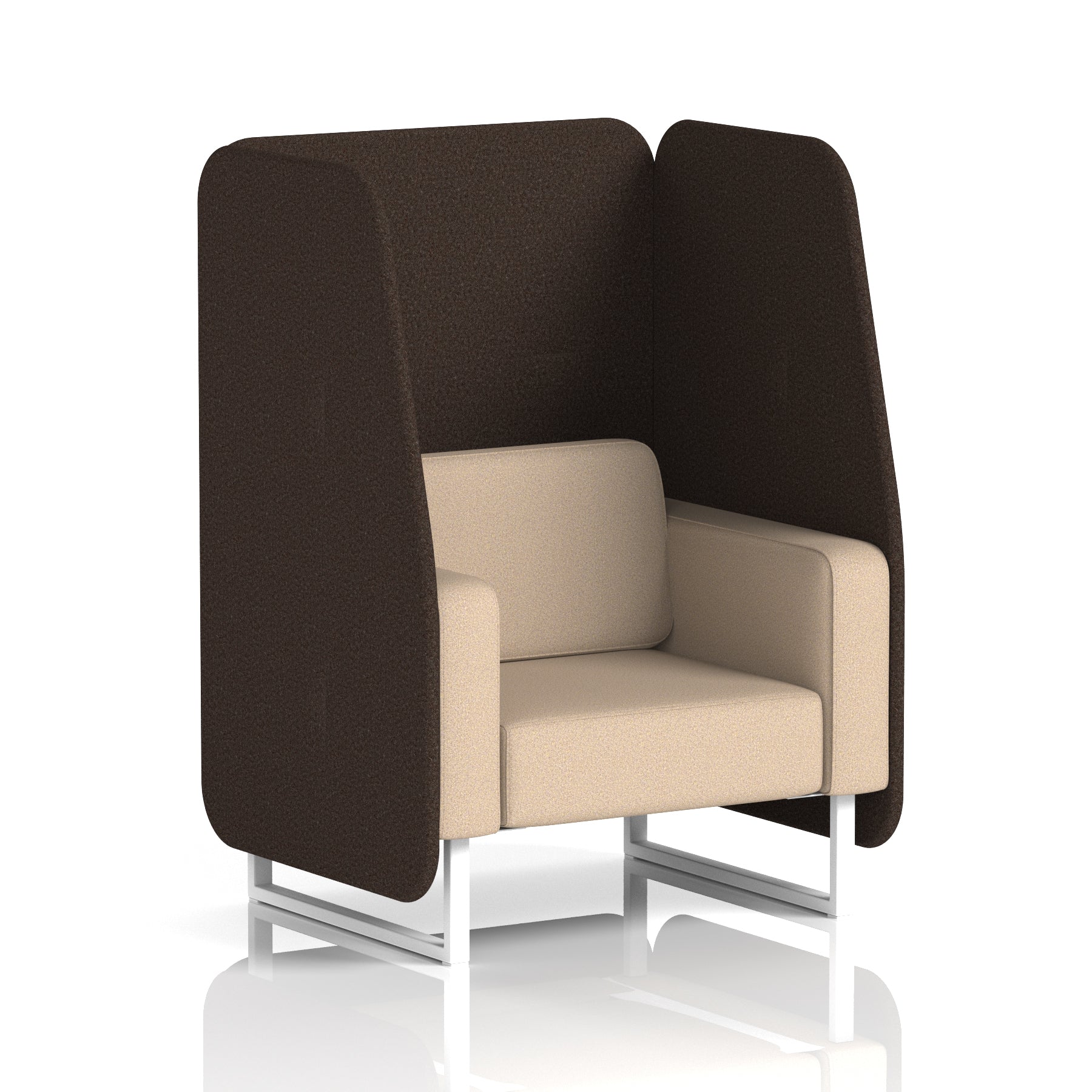 Brixworth Open Office Booth Pod, 1–3 Seater, Multiple Two-Tone Colour Options, Black or White Frame, Plywood & Fabric, Self-Assembly, 10yr Frame/5yr Fabric Warranty