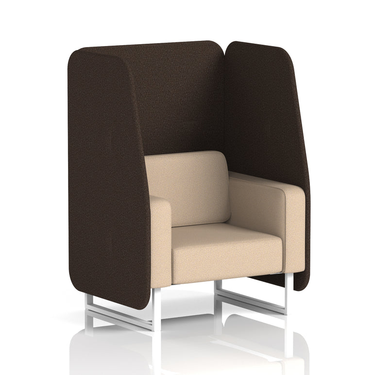 Brixworth Open Office Booth Pod, 1–3 Seater, Multiple Two-Tone Colour Options, Black or White Frame, Plywood & Fabric, Self-Assembly, 10yr Frame/5yr Fabric Warranty