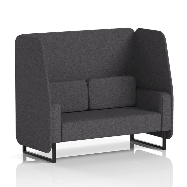 Brixworth Open Booth Single Tone – 1/2/3 Seater, Multiple Panel & Sofa Colours, Black or White Frame, Self-Assembly, Plywood & Fabric, 10yr Frame Warranty – Office Seating Pod