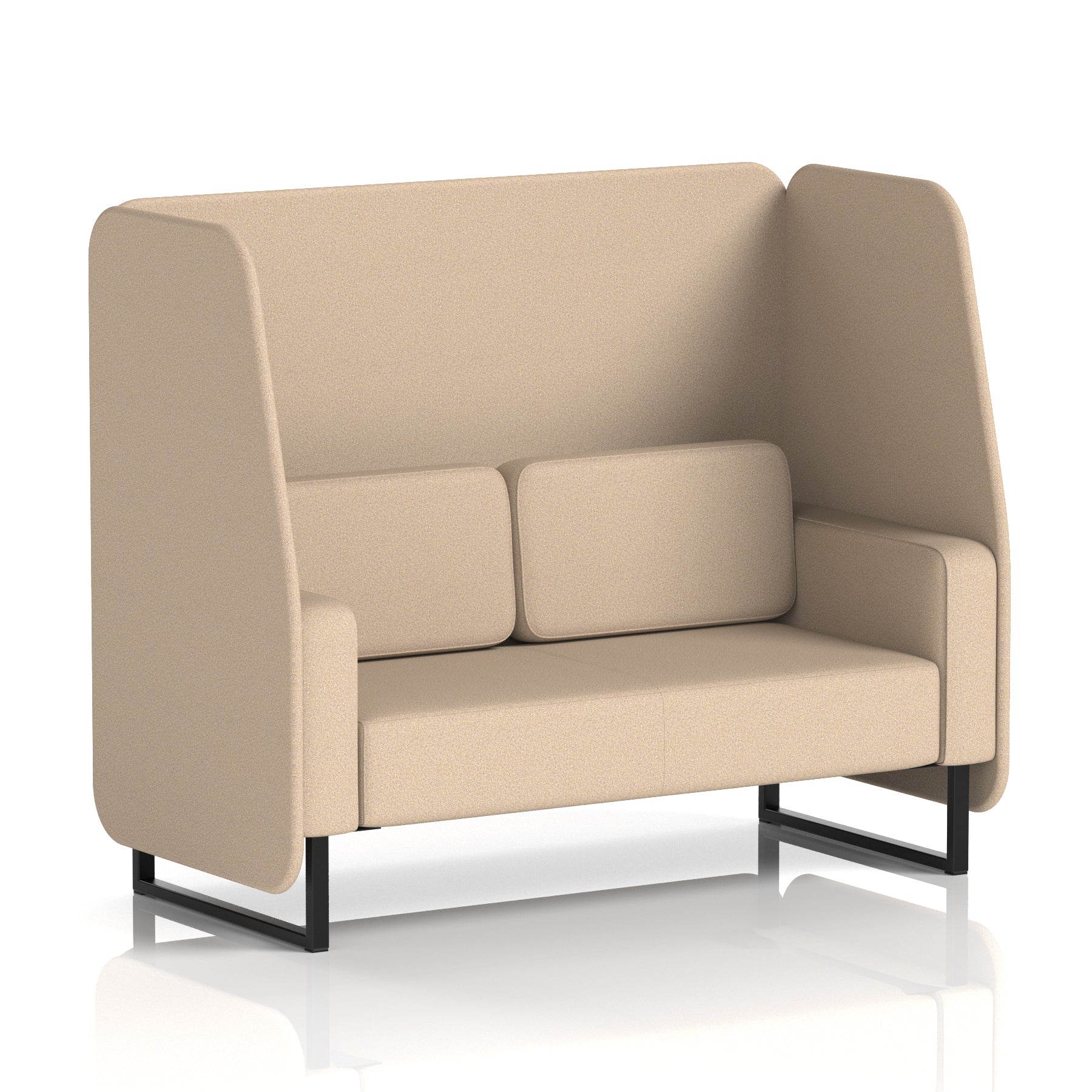 Brixworth Open Booth Single Tone – 1/2/3 Seater, Multiple Panel & Sofa Colours, Black or White Frame, Self-Assembly, Plywood & Fabric, 10yr Frame Warranty – Office Seating Pod