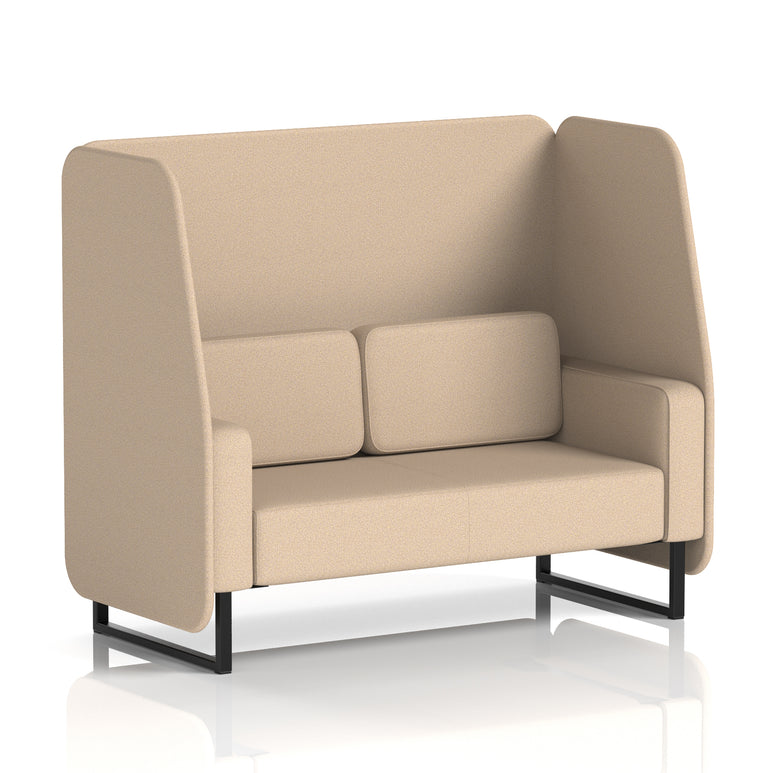 Brixworth Open Booth Single Tone – 1/2/3 Seater, Multiple Panel & Sofa Colours, Black or White Frame, Self-Assembly, Plywood & Fabric, 10yr Frame Warranty – Office Seating Pod